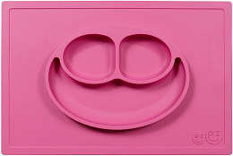 Ezpz Тарелка с подставкой розовый Happy mat