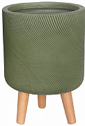 Кашпо напольное Idealist Lite Флоу Ваза с подставкой зеленый Д30 В46 см