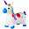 Животное-прыгун Единорог 69*24*52 см белый