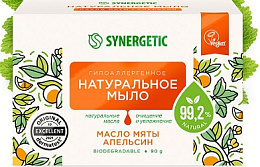 SYNERGETIC Мыло туалетное Масло мяты и Апельсин 90 г/24