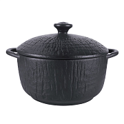 Black Raw Wood Бульонница с крышкой 600 мл черный/6
