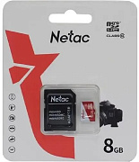 Карта памяти microSDHC Netac P500 Eco 8Gb Class10 + SD adapter