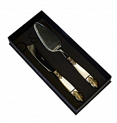 Набор из 2 предметов лопатка+нож Версаль Antique Gold+Steel Champagne Pearl/1
