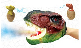 Игрушка Голова динозавра 43.5*16*22.5 см с паром зеленый