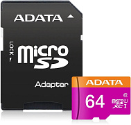Карта памяти microSDXC ADATA UHS-1 64Gb Class10 + SD adapter