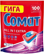 СОМАТ Таблетки для посудомоечных машин All In 1 Extra 100 шт/8
