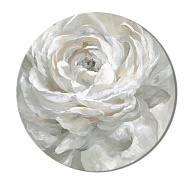 Картина канвас круг Белая роза