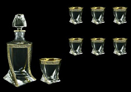 Lilit Golden Black Decor Набор для виски 7 предметов Quadro 