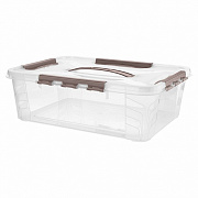 Grand Box Ящик для хранения универсальный с замками и ручкой 39*29*12,4 см 10 л коричневый/6