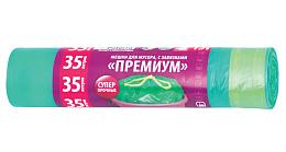 PATERRA Мешки для мусора Premium 35 л с завязками 15 шт/30