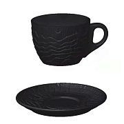 Black Raw Wood Чайная пара 200 мл черный/6