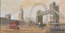 Картина Арт Декор Вид Лондона рама 8 65*125