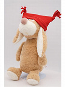 Мягкая игрушка Собака Лоуренс малый в красной шапке двууголке 22*26 см																