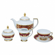 Сервиз чайный 6 персон 15 предметов Constanza-Versailles Bordeaux Gold
