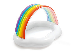 Бассейн надувной с навесом 142*119*84 см Rainbow-Cloud Intex