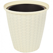 Кашпо Rattan 21 см 4.5 л/2.25 л сливочный