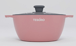Tesoro Florence Кастрюля с крышкой 4 л induction total pink/4