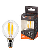Лампа LED Wolta Filament G45 5Вт 545Лм E14 4000K 1/10/50