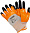 Перчатки Fiberon для садовых работ Пчелка 9 L оранжевый+черный